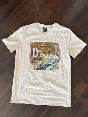 Van Gogg Cream Short-Sleeve Tee with Multicolor Paint Square